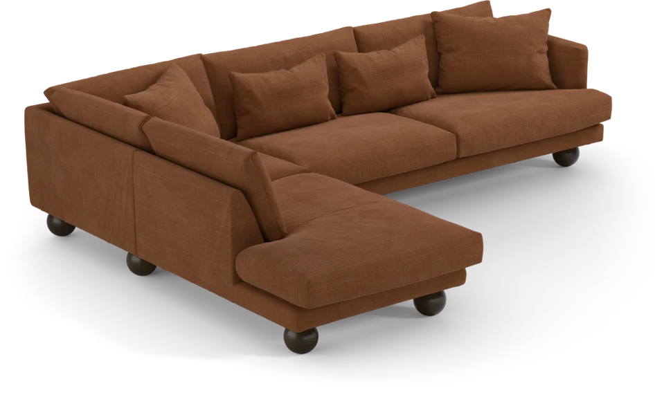 Harper - 3-sits soffa med divan vänster - Orange