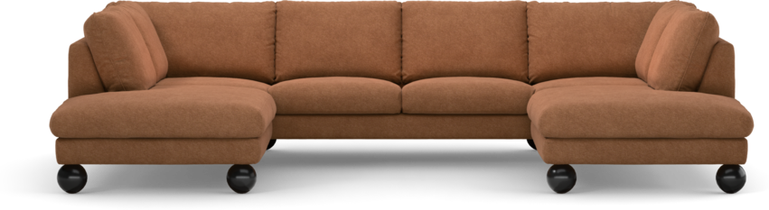 Madison Lux - 2-sits soffa med divan vänster och höger - Orange