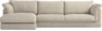 Cherrie Klädsel -  3-sits soffa med schäslong vänster - Beige