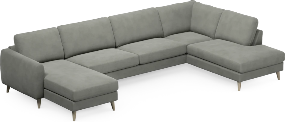 Bridge - 3-sits soffa med schäslong vänster och divan höger - Grå