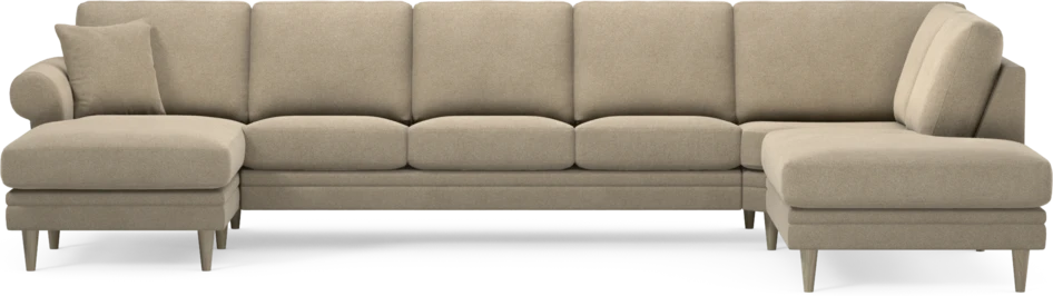 Eden - 3-sits soffa med schäslong vänster och divan höger - Beige