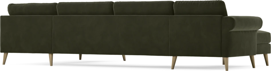 Bridge - 3-sits soffa med schäslong vänster och divan höger - Grön