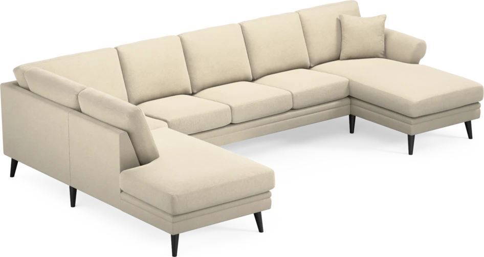 Eden - 3-sits soffa med divan vänster och schäslong höger - Beige