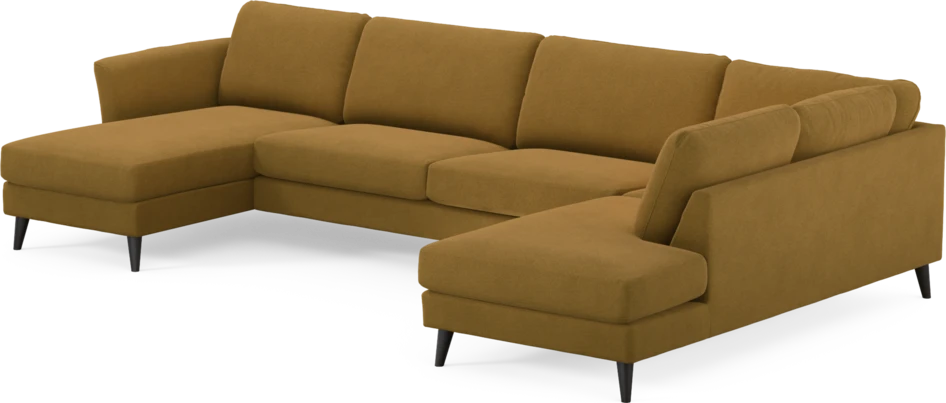 Bridge - 3-sits soffa med schäslong vänster och divan höger - Gul