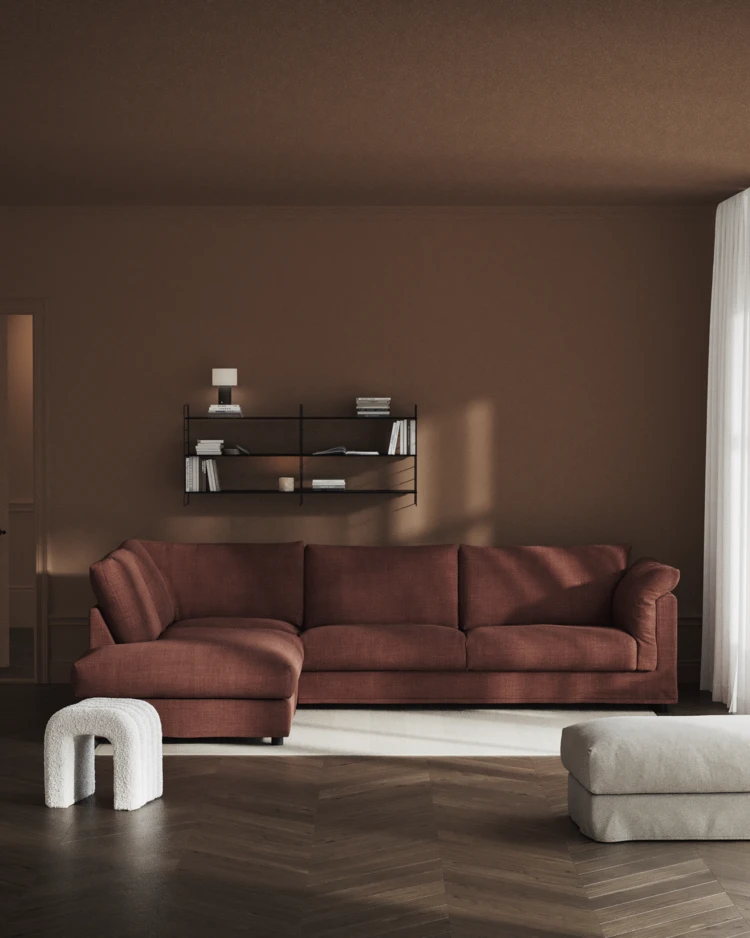 Cherrie - 3-sits soffa med divan vänster, med kappa - inspiration