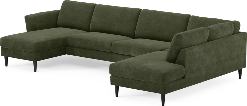 Bridge - 3-sits soffa med schäslong vänster och divan höger - Grön