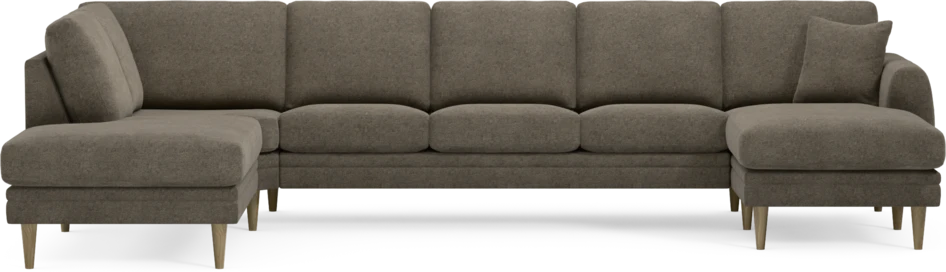 Eden - 3-sits soffa med divan vänster och schäslong höger - Brun