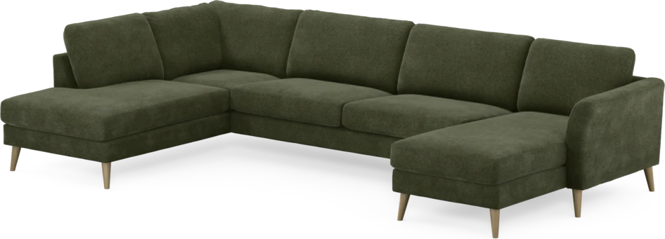 Bridge - 3-sits soffa med divan vänster och schäslong höger - Grön