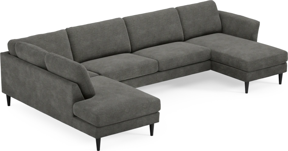 Bridge - 3-sits soffa med divan vänster och schäslong höger - Grå