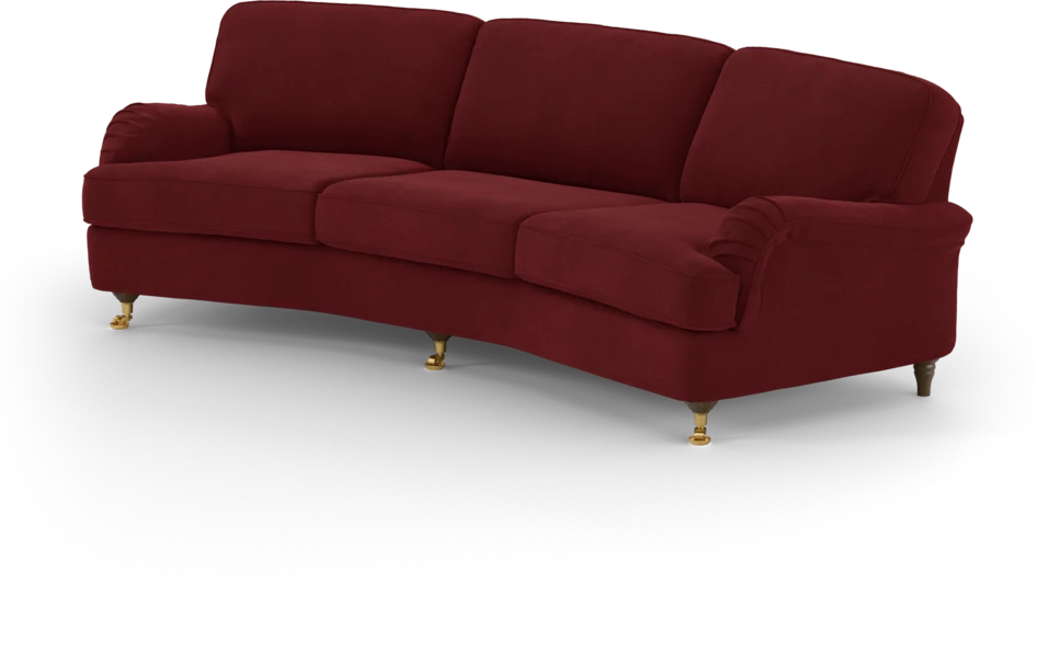 Oxford - 3-sits soffa svängd - Röd