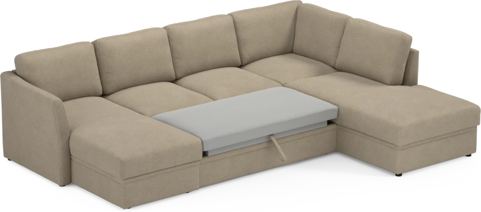 Öland - Bäddsoffa med schäslong vänster och divan höger - Beige
