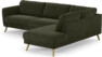 Bridge - 3-sits soffa med divan höger - Grön