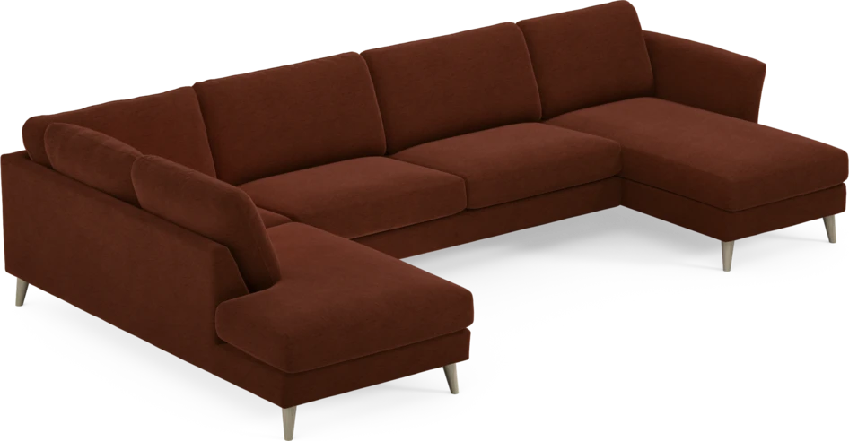 Bridge - 3-sits soffa med divan vänster och schäslong höger - Orange