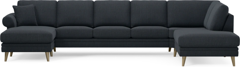 Eden - 3-sits soffa med schäslong vänster och divan höger - Blå