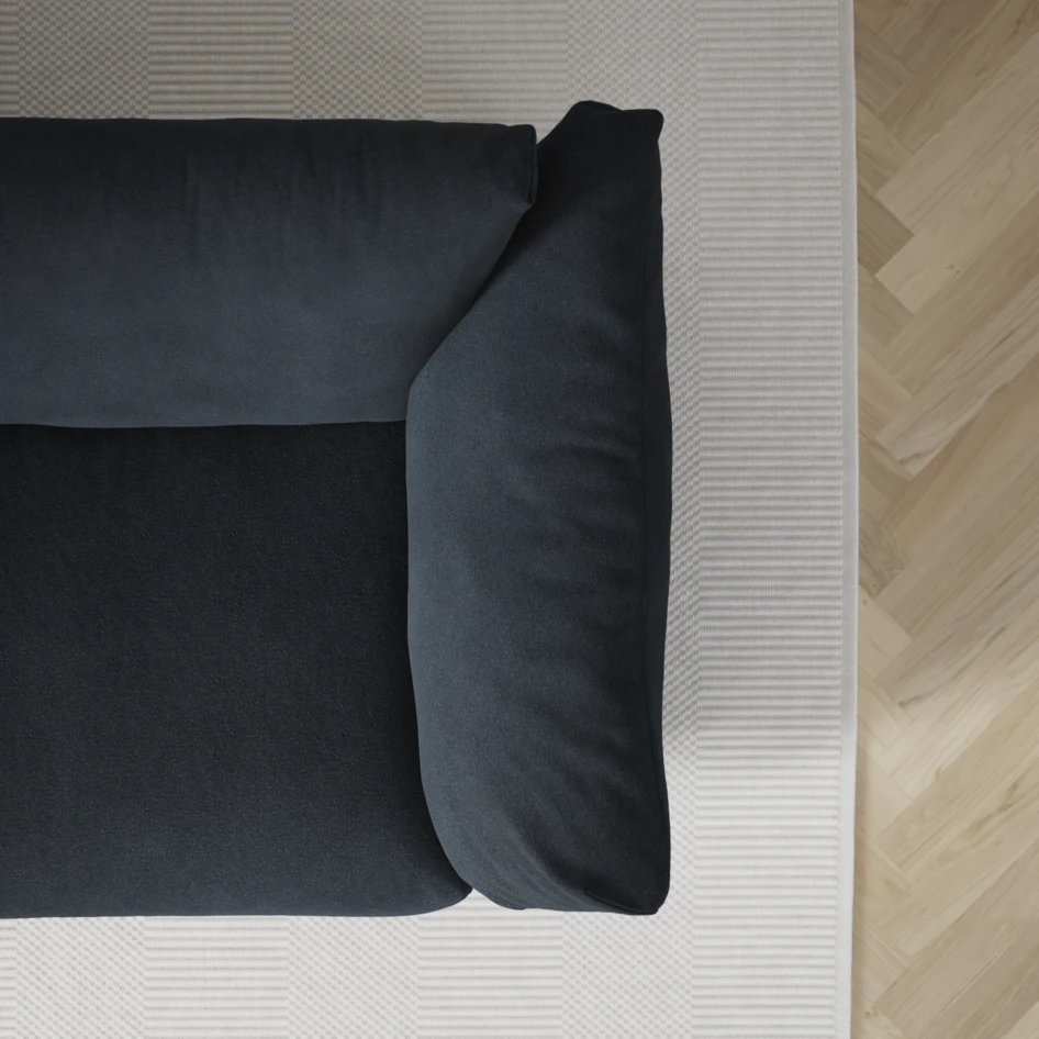 Cherrie - 3-sits soffa med divan vänster, fast klädsel - Blå