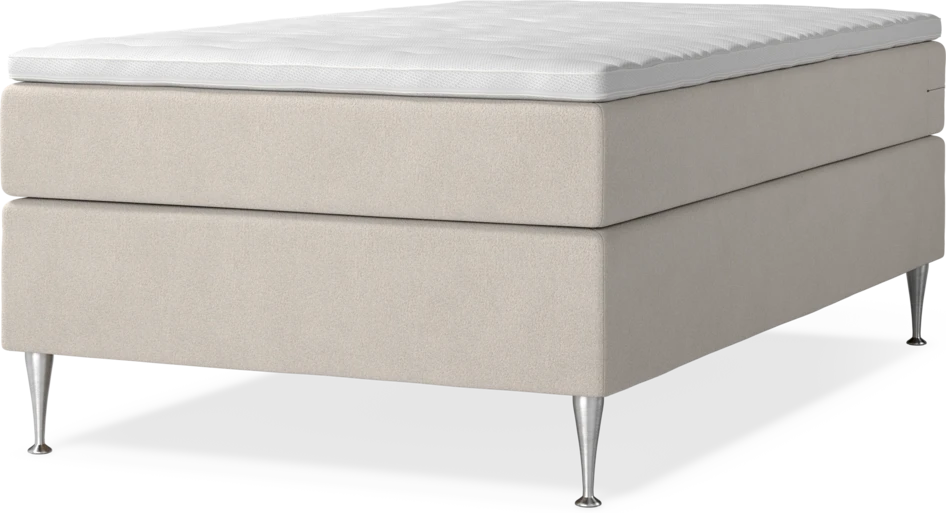 New York - Kontinentalsäng, enkelsäng med bäddmadrass och sängben - Beige