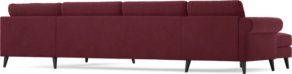 Bridge - 3-sits soffa med schäslong vänster och divan höger - Röd