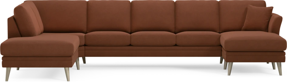 Eden - 3-sits soffa med divan vänster och schäslong höger - Orange