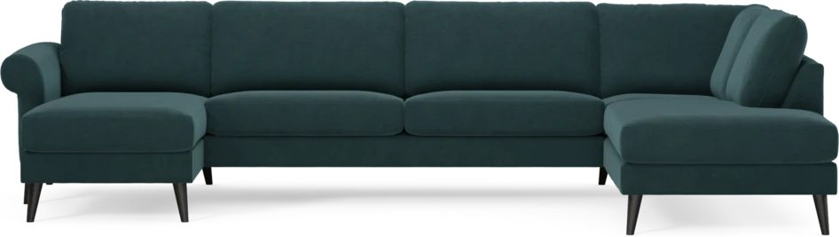 Bridge - 3-sits soffa med schäslong vänster och divan höger - Blå