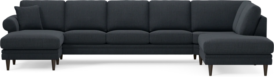 Eden - 3-sits soffa med schäslong vänster och divan höger - Blå