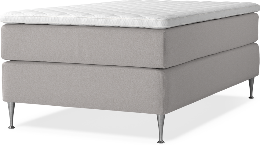 Delux Exclusive - Kontinentalsäng, enkelsäng 120 cm med bäddmadrass - Grå