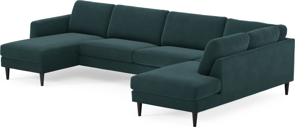 Bridge - 3-sits soffa med schäslong vänster och divan höger - Blå