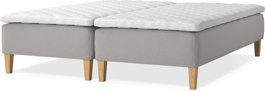 Delux Sense - Ramsäng, dubbelsäng med bäddmadrass - Grå