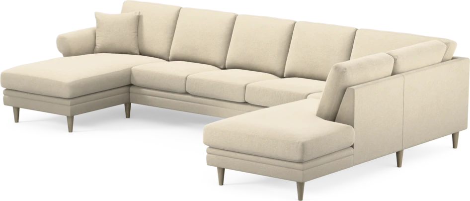Eden - 3-sits soffa med schäslong vänster och divan höger - Beige