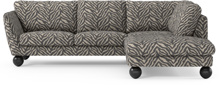 Madison - 2-sits soffa med divan höger - Svart