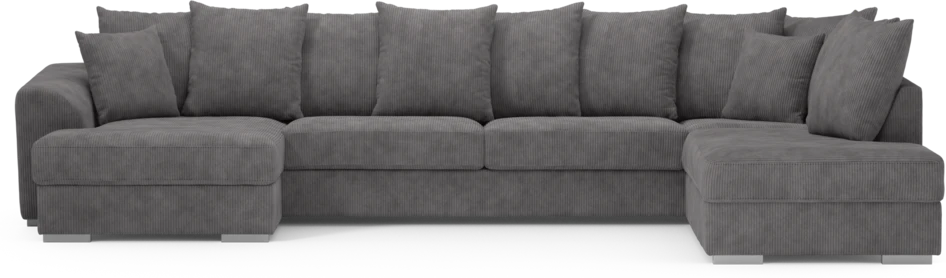 Town - 3-sits soffa med divan höger och schäslong vänster - Grå