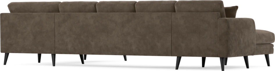 Eden - 3-sits soffa med schäslong vänster och divan höger - Brun