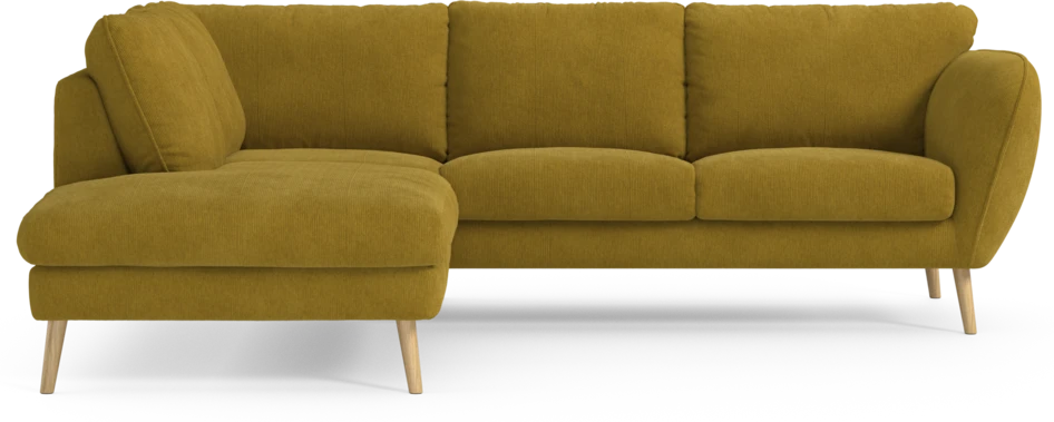 Madison Lux - 2-sits soffa med divan vänster - Gul
