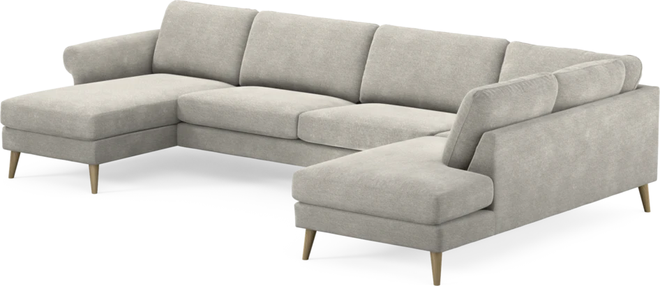 Bridge - 3-sits soffa med schäslong vänster och divan höger - Grå