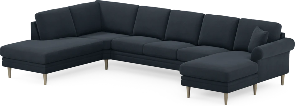 Eden - 3-sits soffa med divan vänster och schäslong höger - Blå