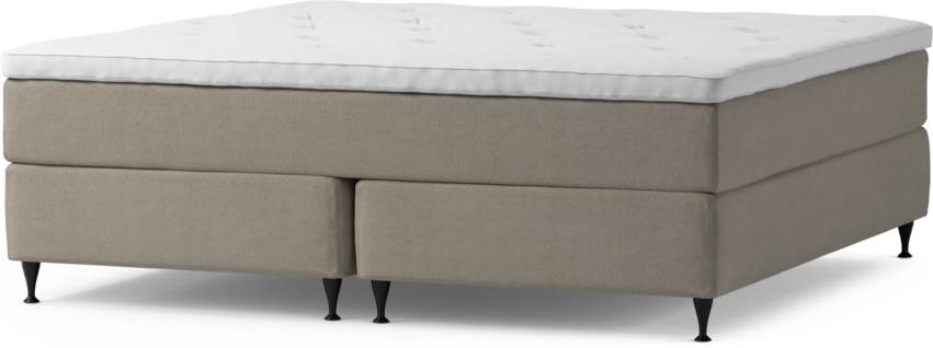 Delux Exclusive - Kontinentalsäng, dubbelsäng med bäddmadrass och sängben - Beige