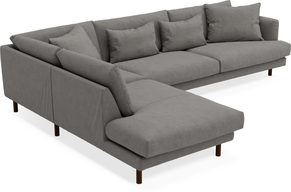 Harper - 3-sits soffa med divan vänster - Grå