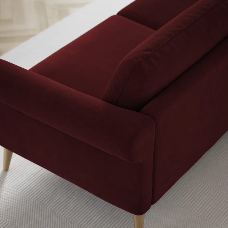 Bridge - 3-sits soffa med schäslong vänster och divan höger - Röd