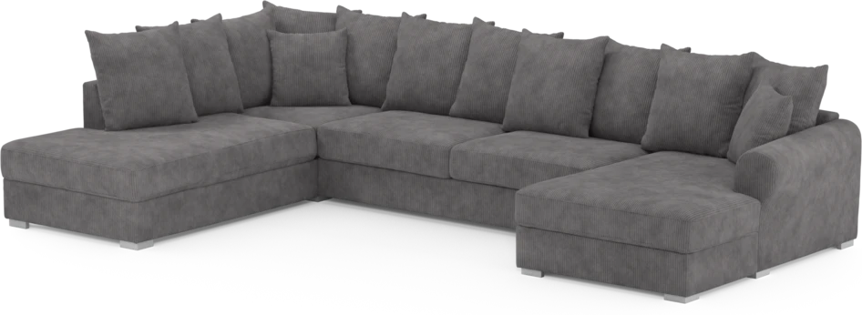Town - 3-sits soffa med divan vänster och schäslong höger - Grå