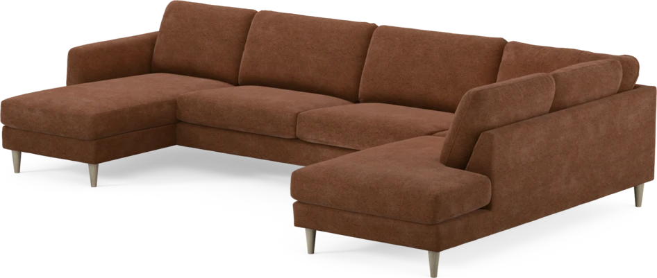 Bridge - 3-sits soffa med schäslong vänster och divan höger - Orange