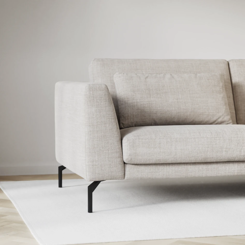 Willow - 3-sits soffa med schäslong höger, fast klädsel - Beige