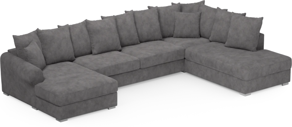Town - 3-sits soffa med divan höger och schäslong vänster - Grå