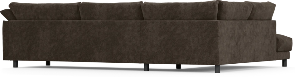 Cherrie - 3-sits soffa med divan vänster, fast klädsel - Brun