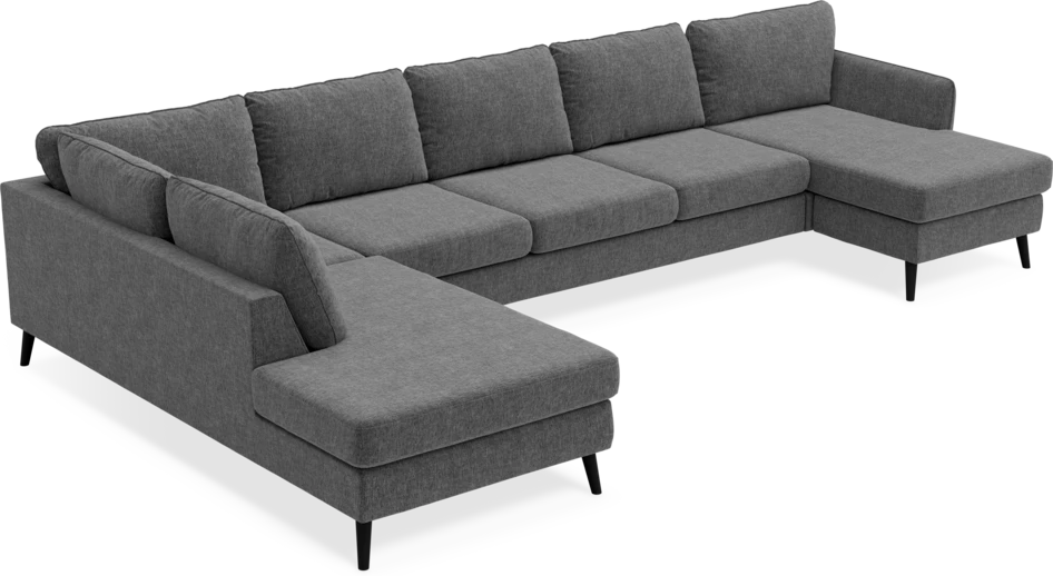 County - 4-sits soffa med divan vänster och schäslong höger - Grå
