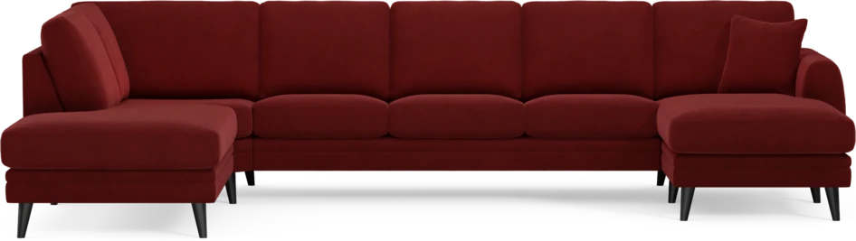 Eden - 3-sits soffa med divan vänster och schäslong höger - Röd