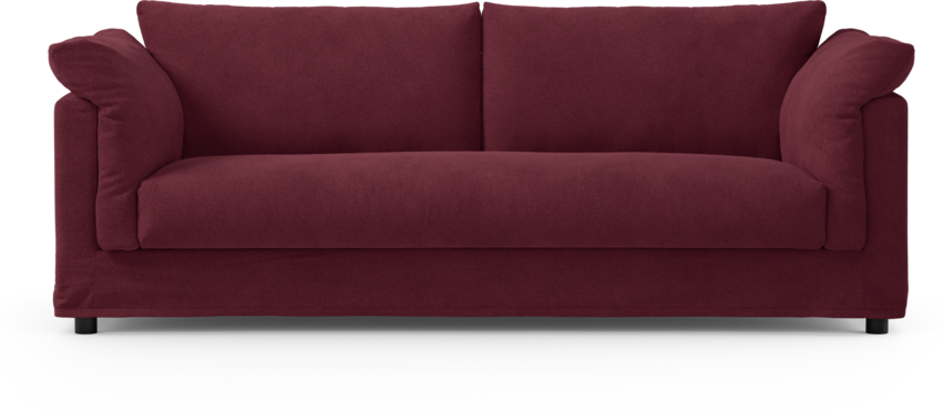 Cherrie - 3-sits soffa, hel dyna och kappa - Röd