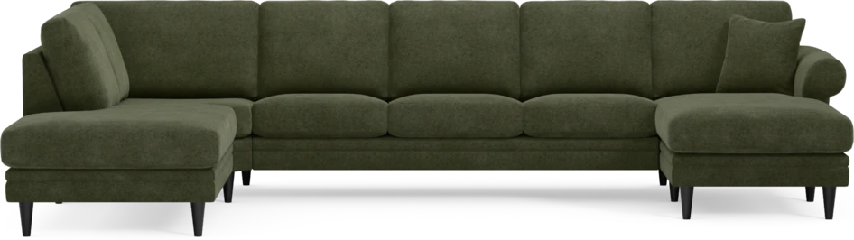 Eden - 3-sits soffa med divan vänster och schäslong höger - Grön