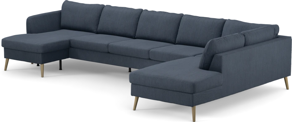 County - 4-sits soffa med schäslong vänster och divan höger - Blå
