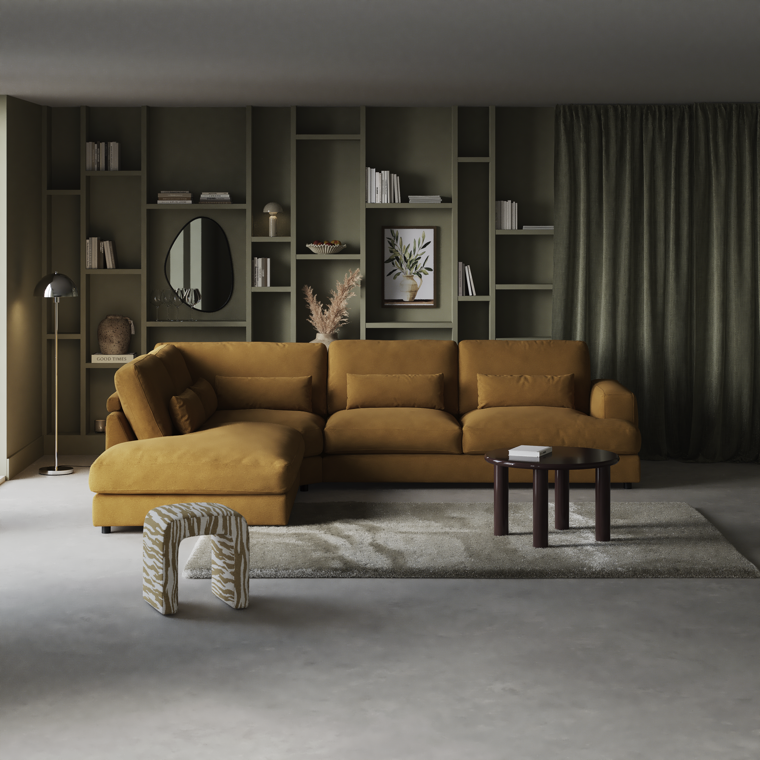 Noma, 3-sits soffa med divan vänster
