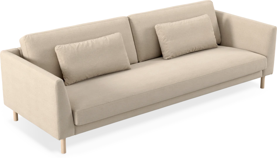 Willow - 4-sits soffa, hel dyna, fast klädsel - Beige