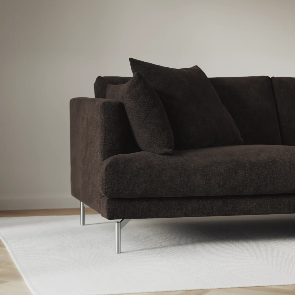 Harper - 3-sits soffa med divan vänster - Brun